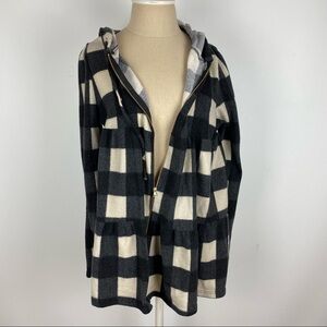 Blu Ivy Black and Cream Checkered Jacket